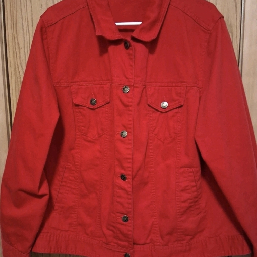 Women's Red Denim Jacket